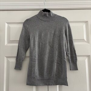 Apt. 9 Grey Knit Mock Neck 3/4 Sleeve Swrater Top